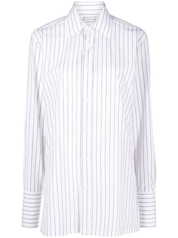 Maison Margiela long-sleeve pinstripe-pattern Shirt | White