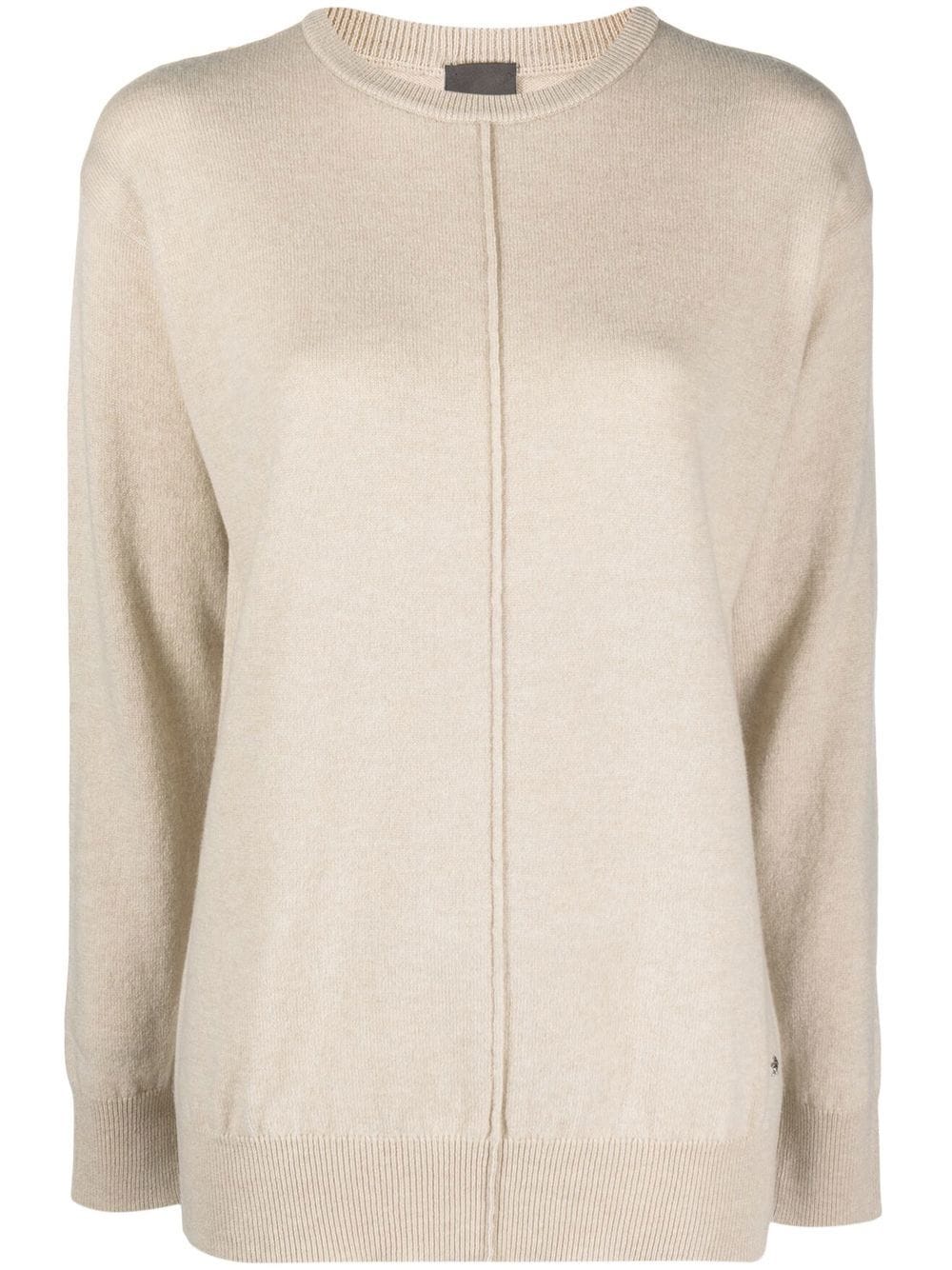 Lorena Antoniazzi Front Seam Knitted Jumper In Neutrals