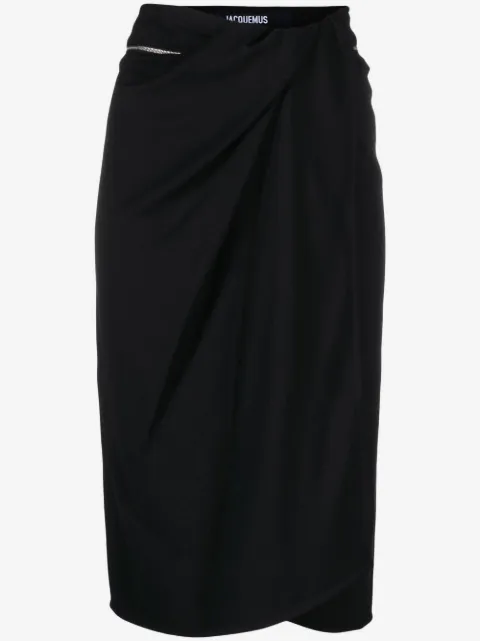 Jacquemus Bodri gathered midi skirt