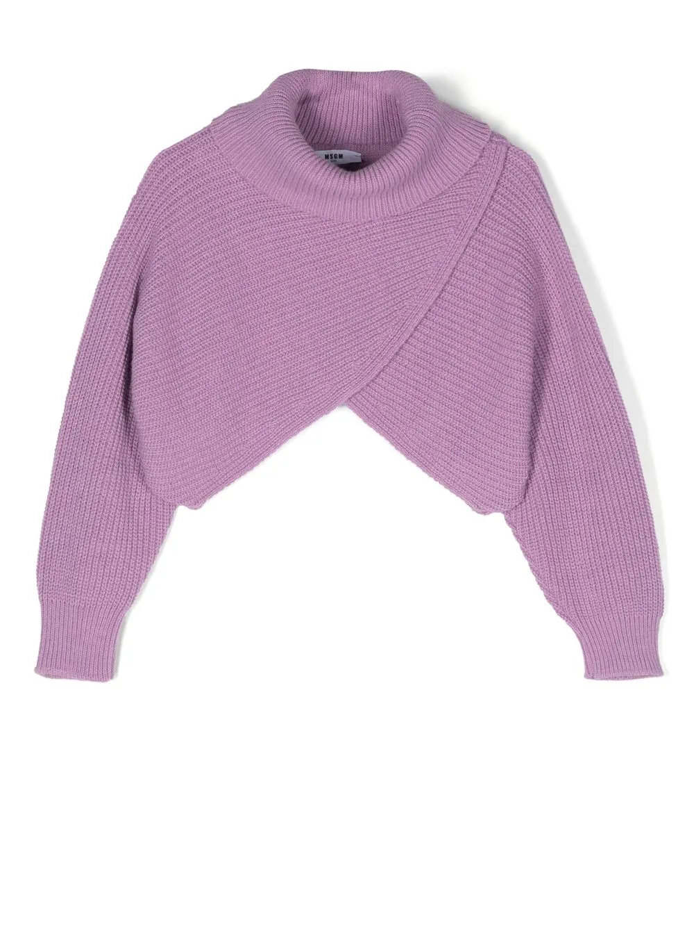 

MSGM Kids suéter con cuello vuelto y parche del logo - Morado