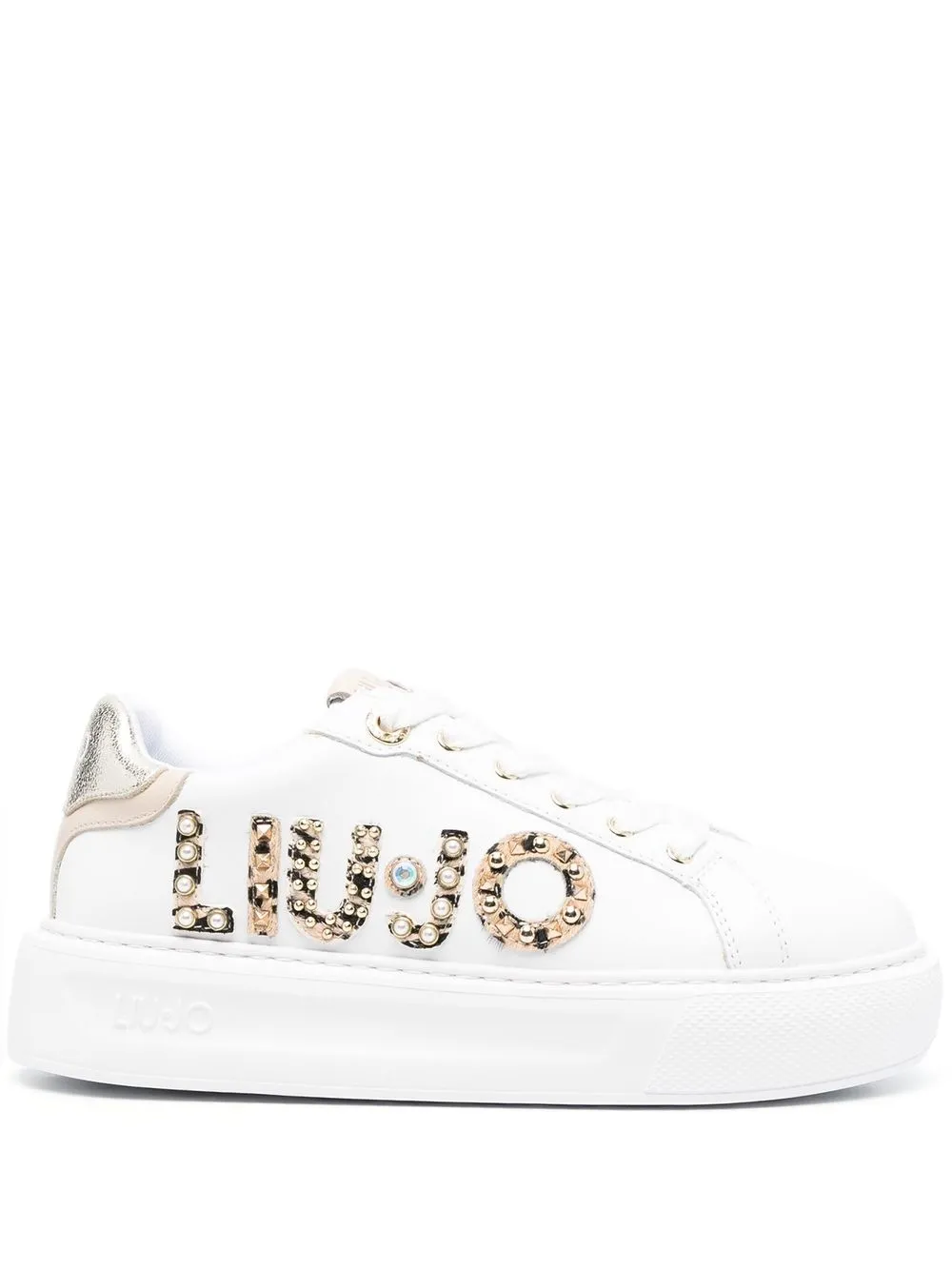 

LIU JO leather logo-studded sneakers - Brown