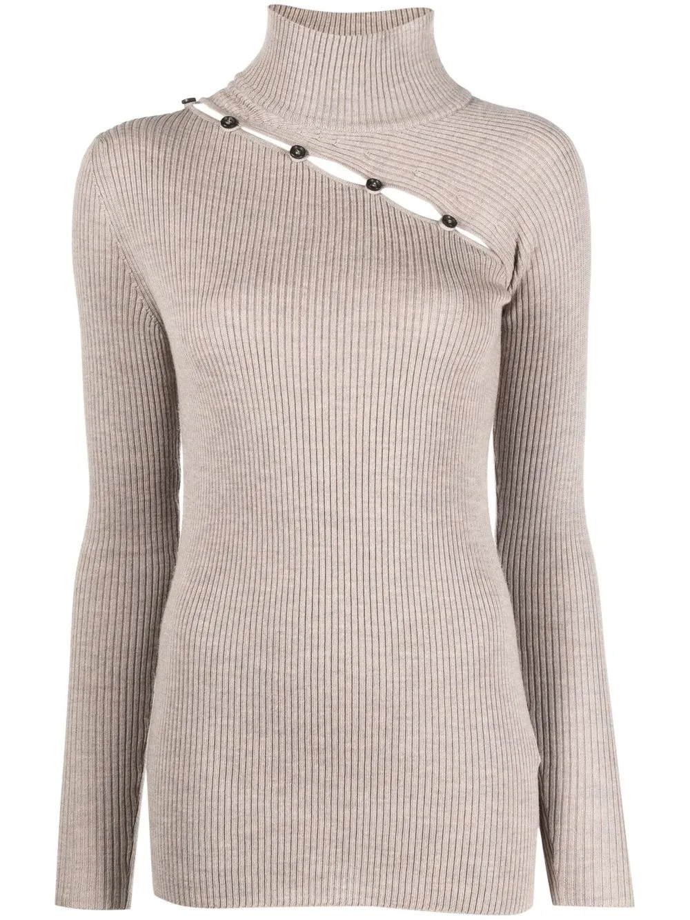 

Erika Cavallini virgin-wool ribbed-knit jumper - Neutrals