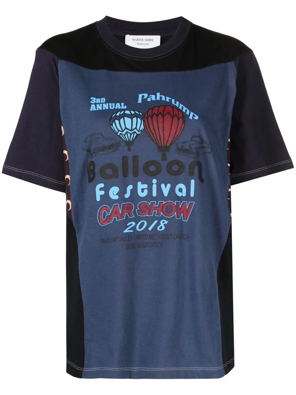 

Marine Serre playera con diseño patchwork - Azul
