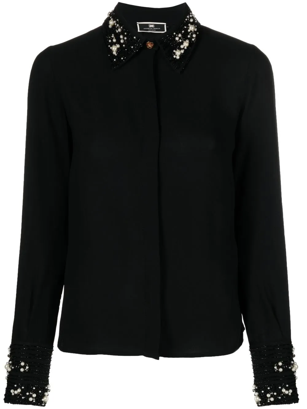 

Elisabetta Franchi camisa con detalles de perla - Negro