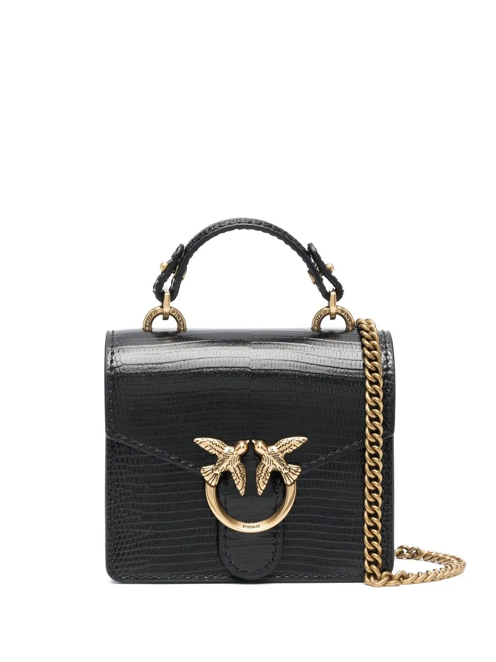 

PINKO logo-plaque leather mini bag - Black