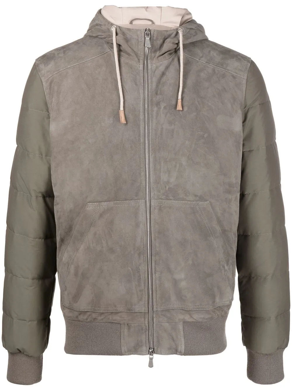 

Eleventy suede padded jacket - Grey