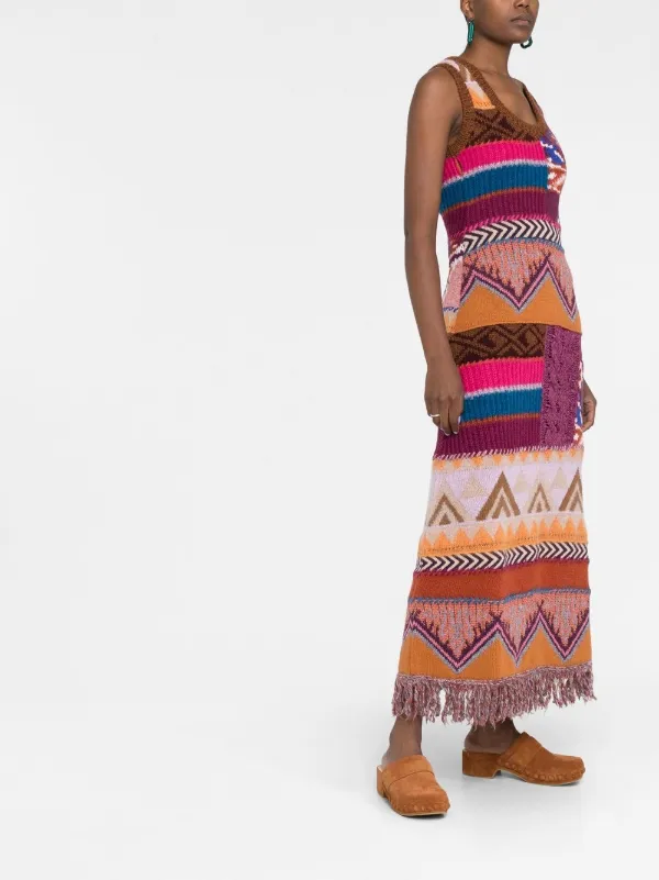 etro knit dress Etro, Wool-blend jacquard Maxi Dress, Women, Black, M, Dresses, Wool