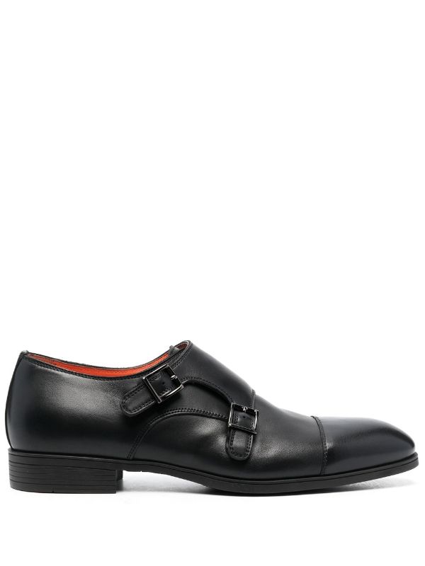 Black double 2024 monk shoes