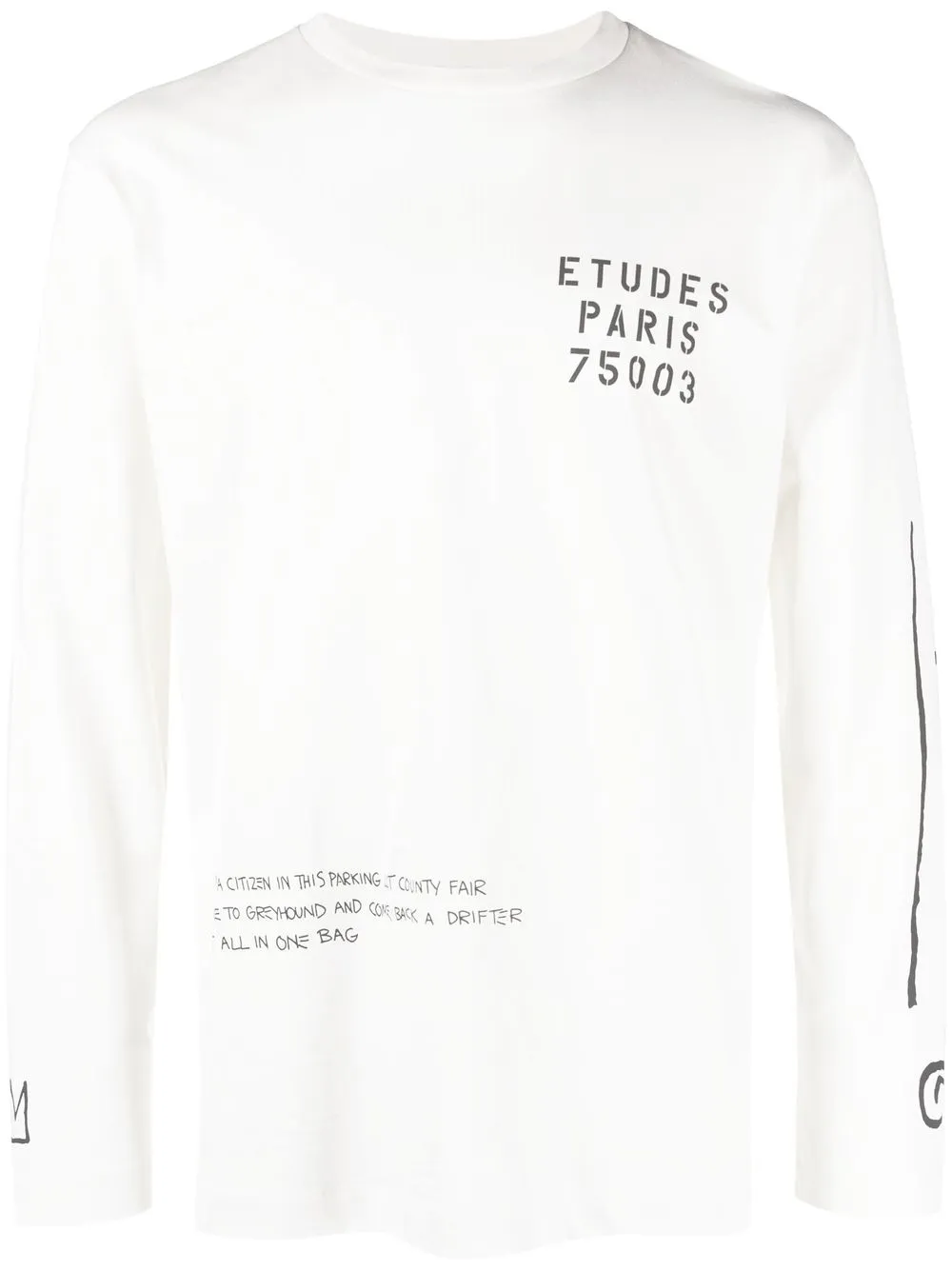 

Etudes playera manga larga con logo estampado - Blanco