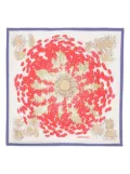 Hermès Pre-Owned 1985 Fleurs et Carlines silk scarf - White