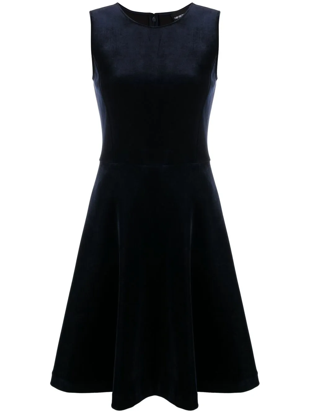 

Emporio Armani velvet-finish flared dress - Azul