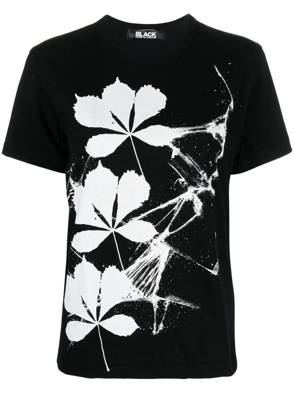 

Black Comme Des Garçons playera manga corta con estampado floral - Negro