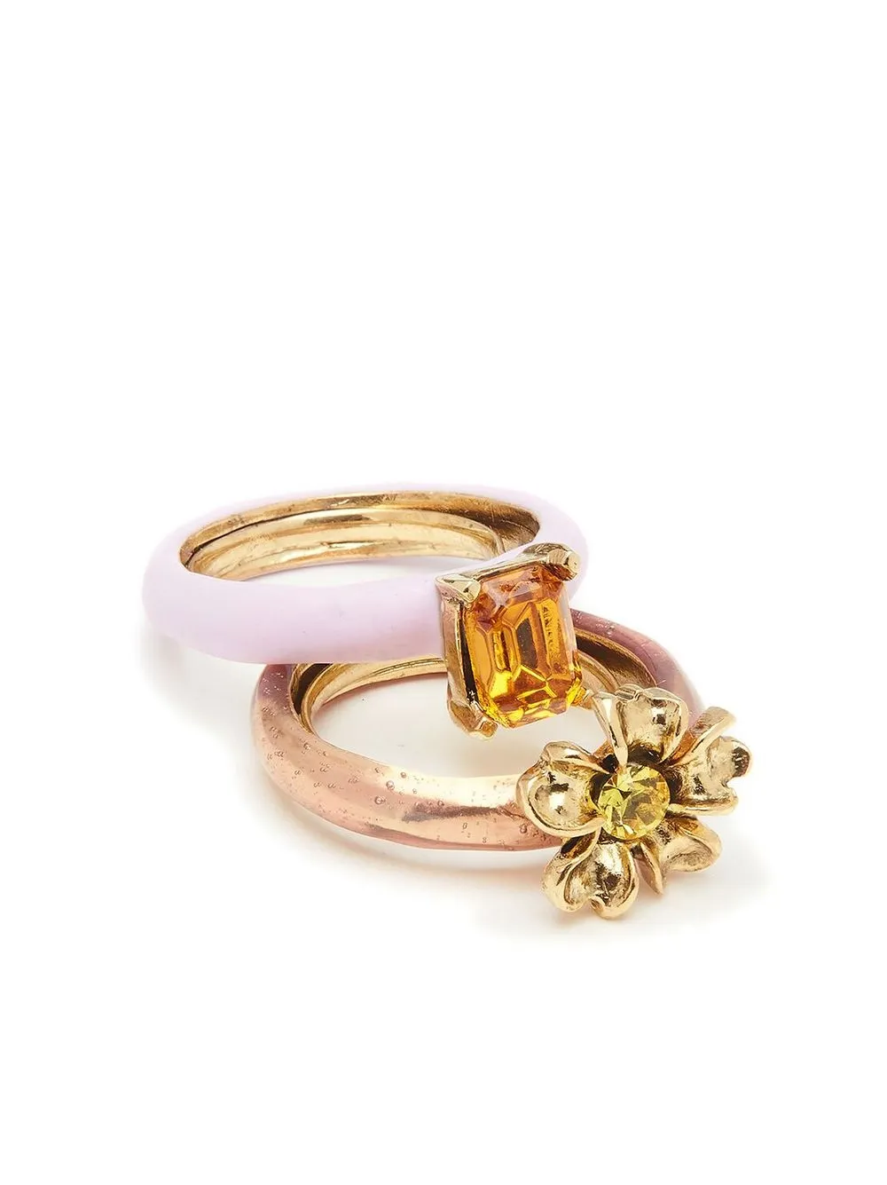 

Oscar de la Renta brass double ring - Gold