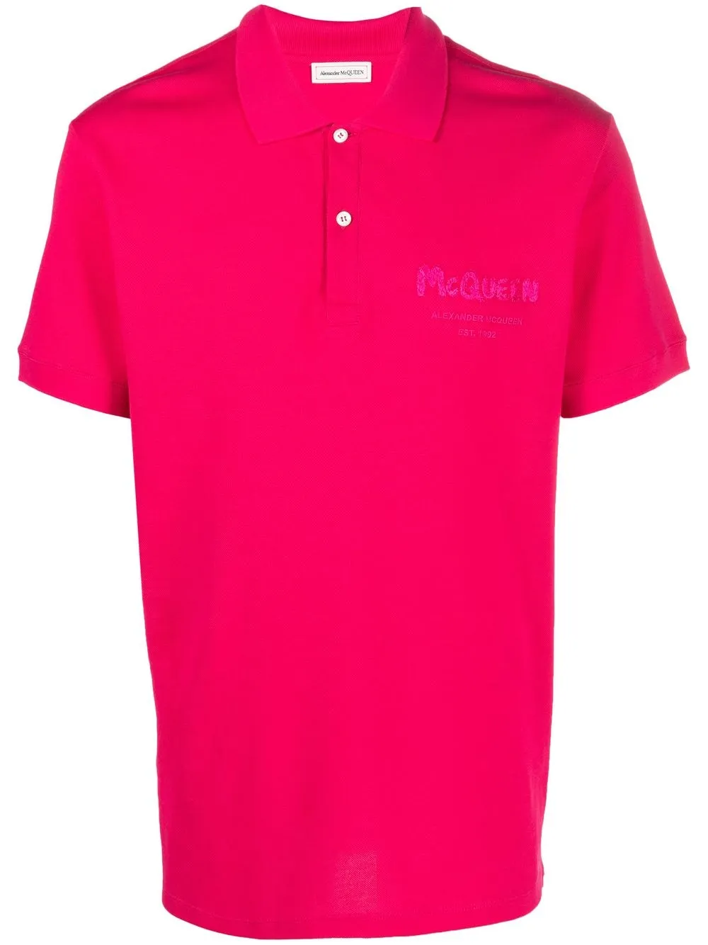 

Alexander McQueen embroidered-logo polo shirt - Pink
