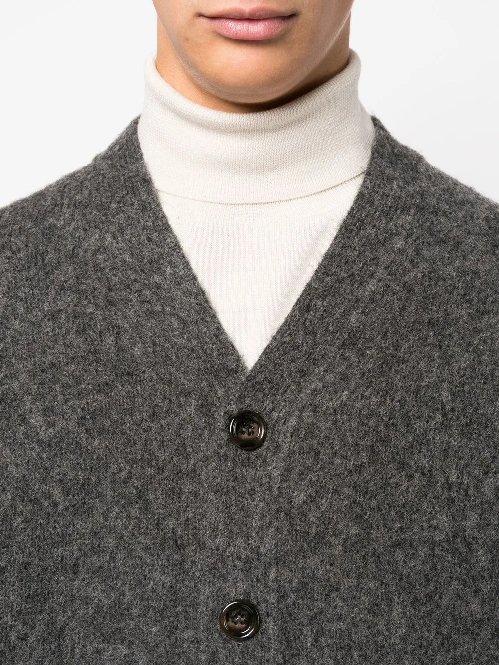Aspesi Button-up Wool Cardigan In Grau