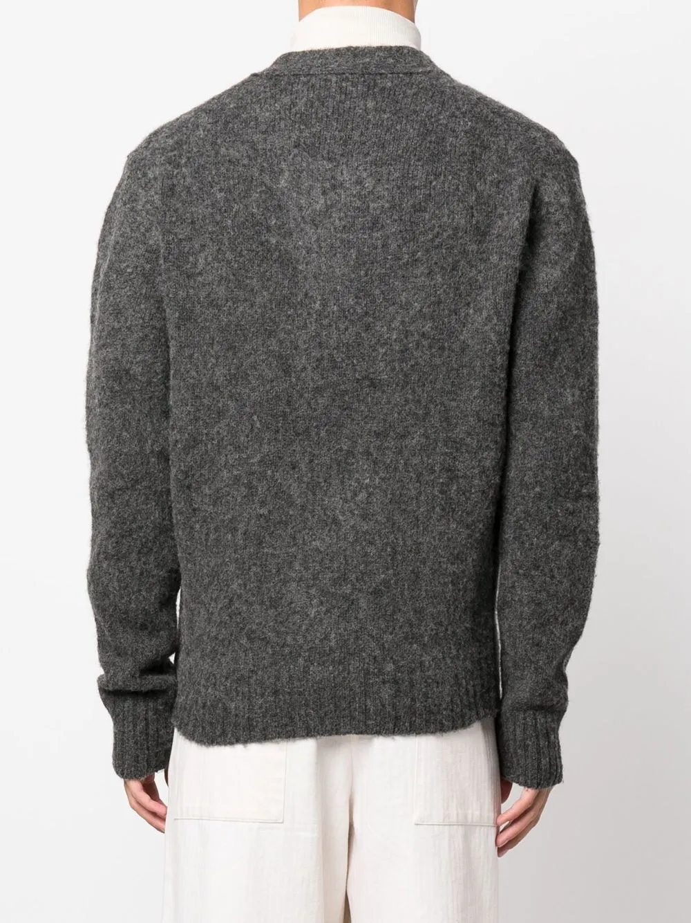 Aspesi Button-up Wool Cardigan In Grau