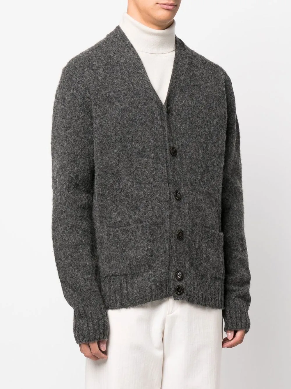Aspesi Button-up Wool Cardigan In Grau