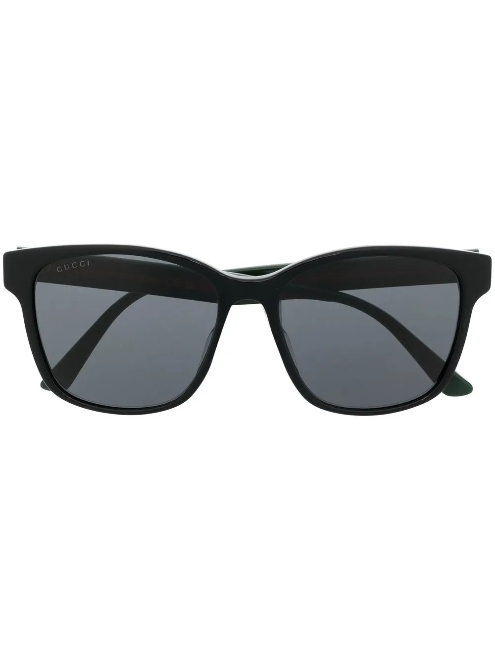Gucci Eyewear ストライプ スクエアフレーム サングラス - ブラック Gucci Eyewear ストライプ スクエアフレーム サングラス - ブラック