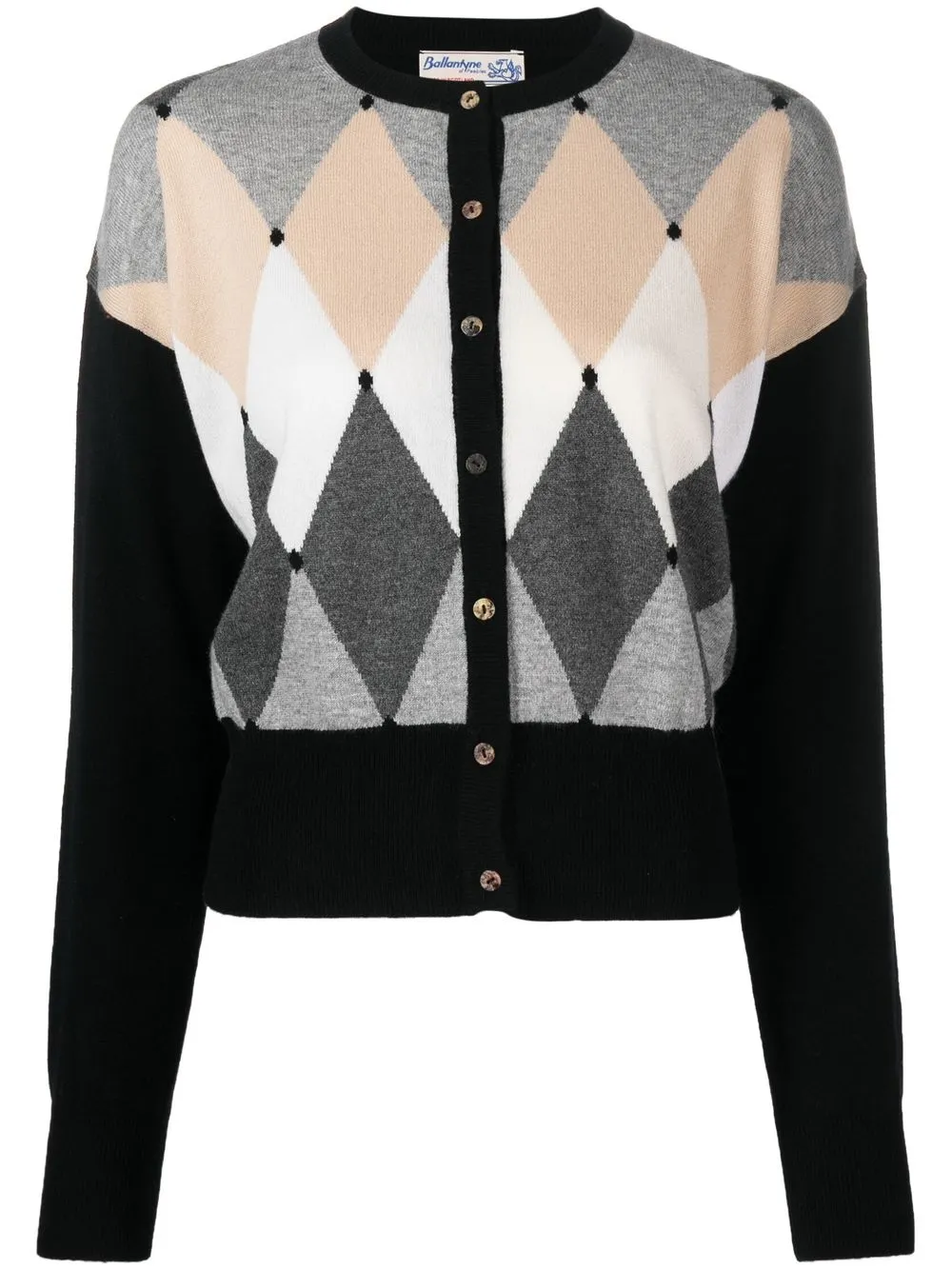 

Ballantyne argyle-check print cardigan - Black