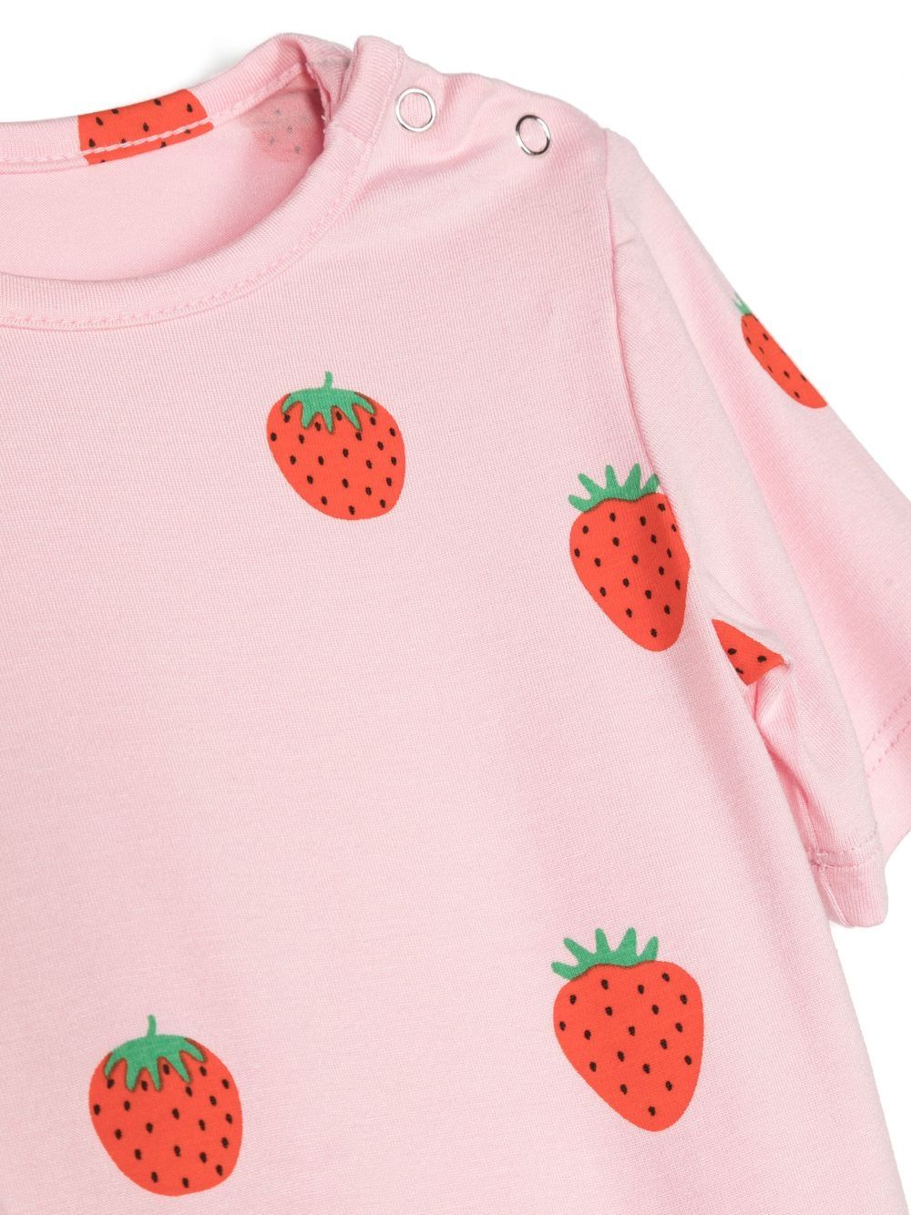 Shop Wauw Capow By Bangbang Strawberry-print Short-sleeved Bodysuit In Pink
