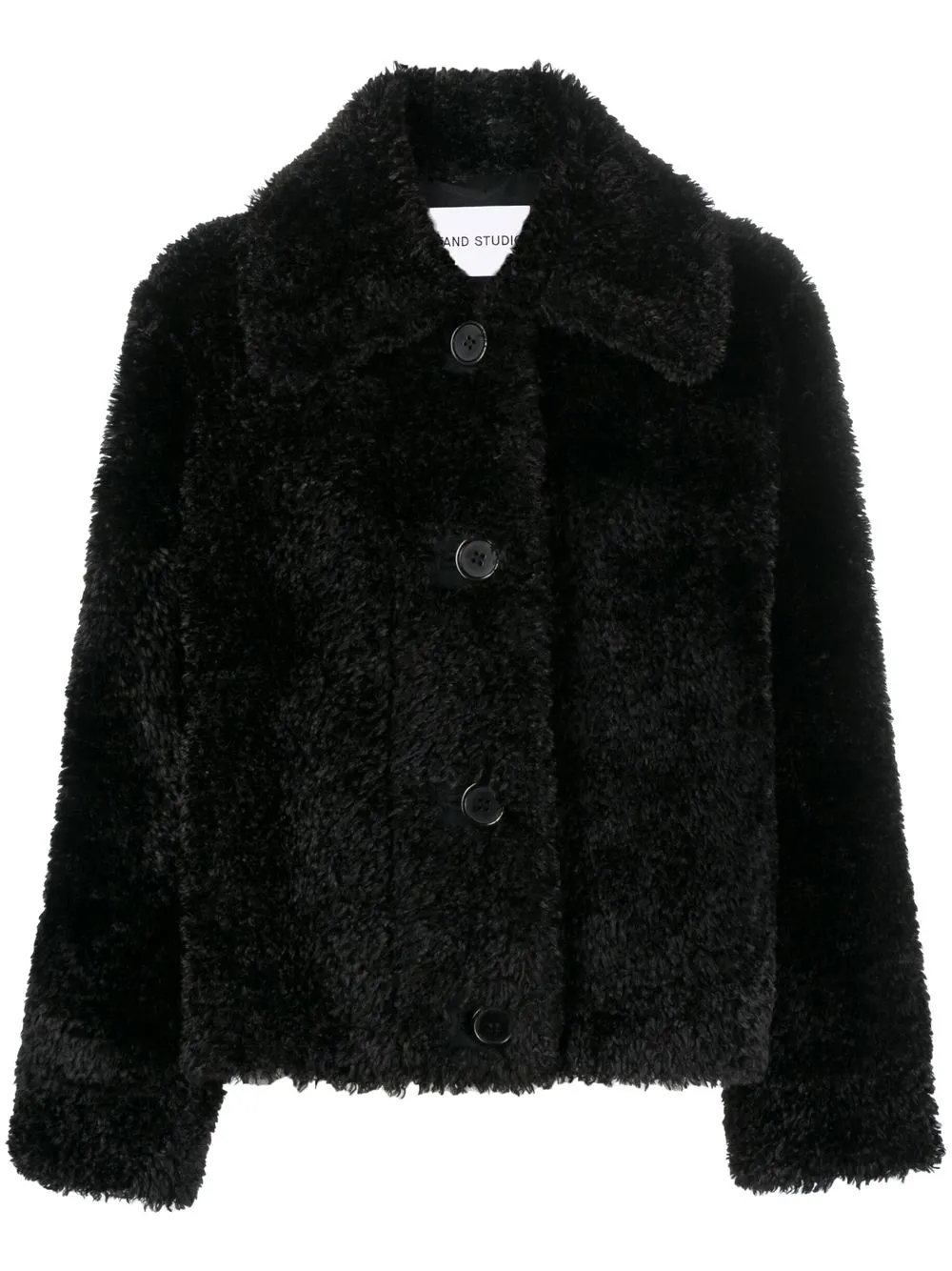 

STAND STUDIO faux fur buttoned jacket - Black