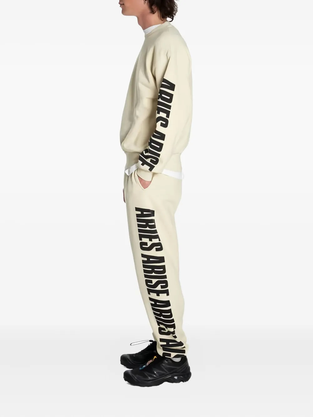 Aries Cotton Track Pants In Neutral