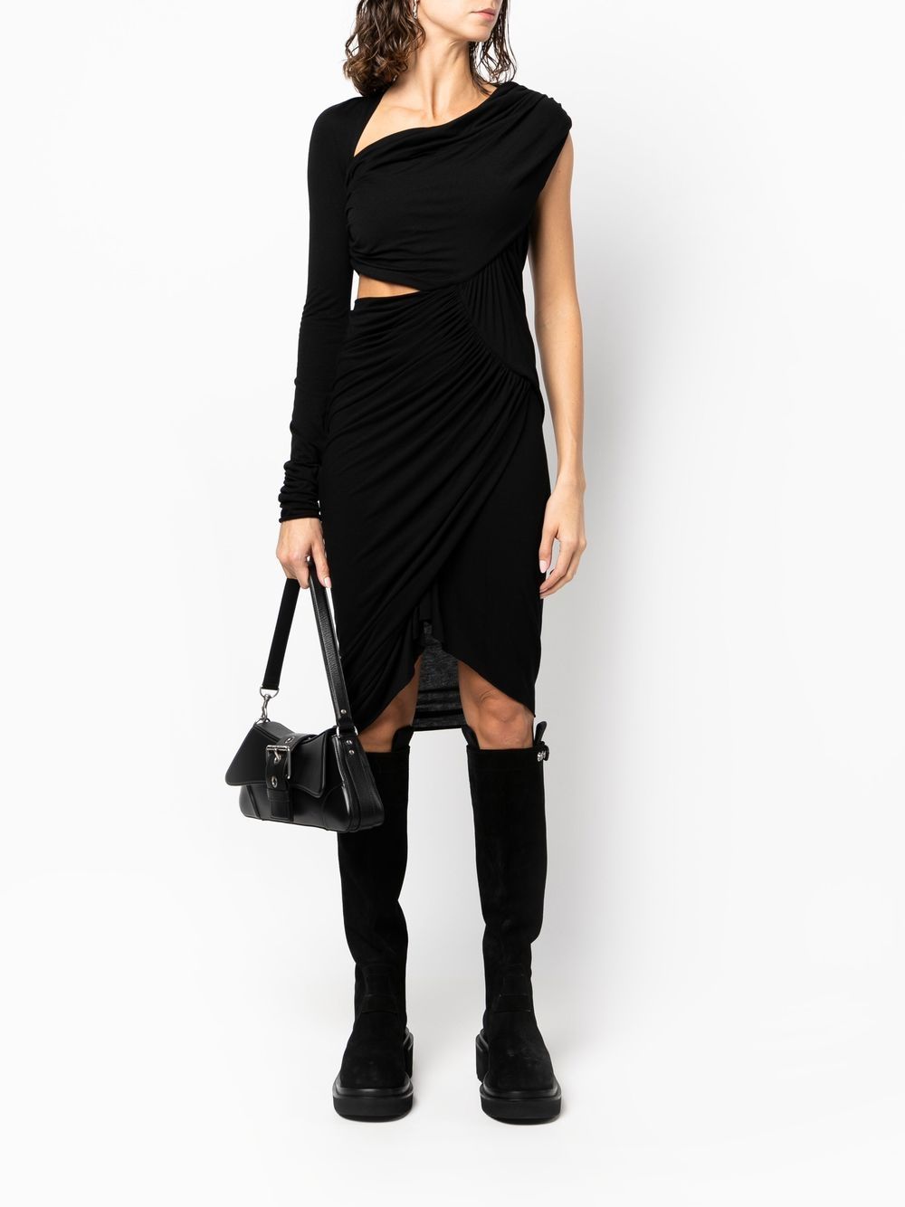 Rick Owens Lilies Gedrapeerde jurk - Zwart