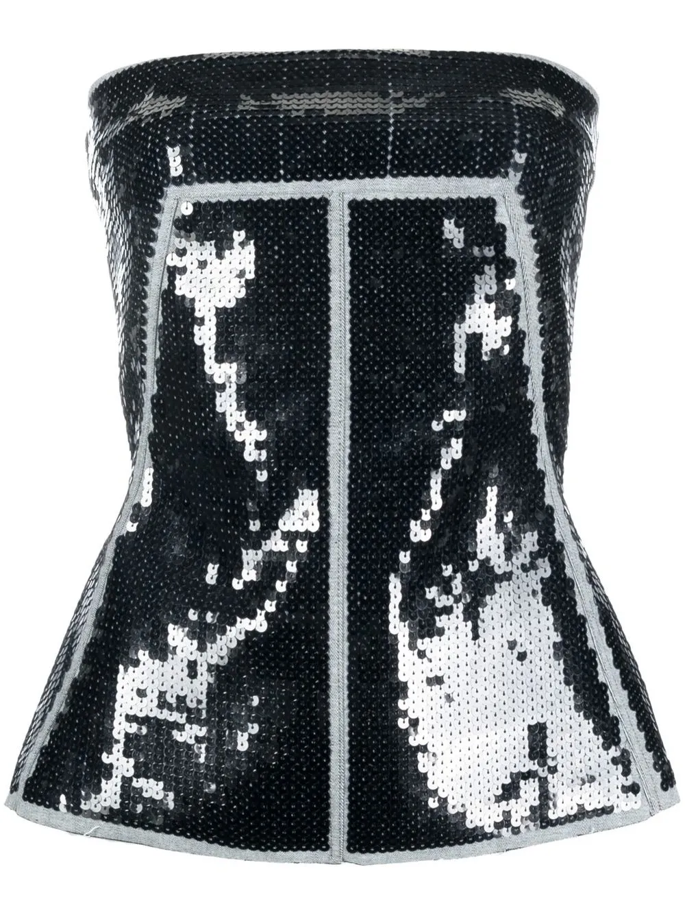 RICK OWENS SEQUIN-EMBELLISHED BUSTIER TOP