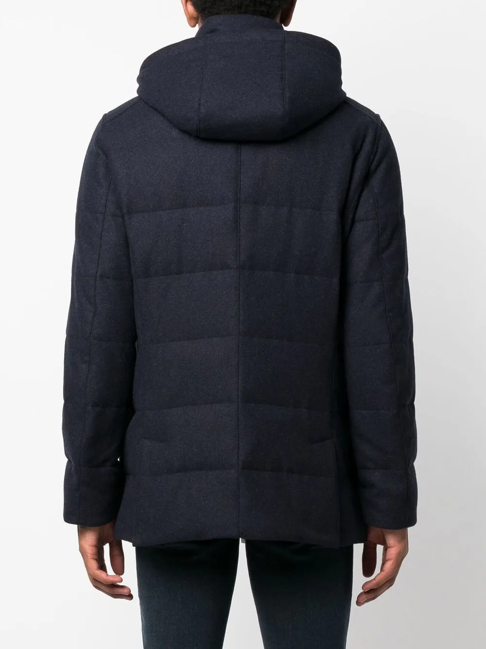 Shop Corneliani Cargo-pocket Cashmere Padded Jacket In 蓝色