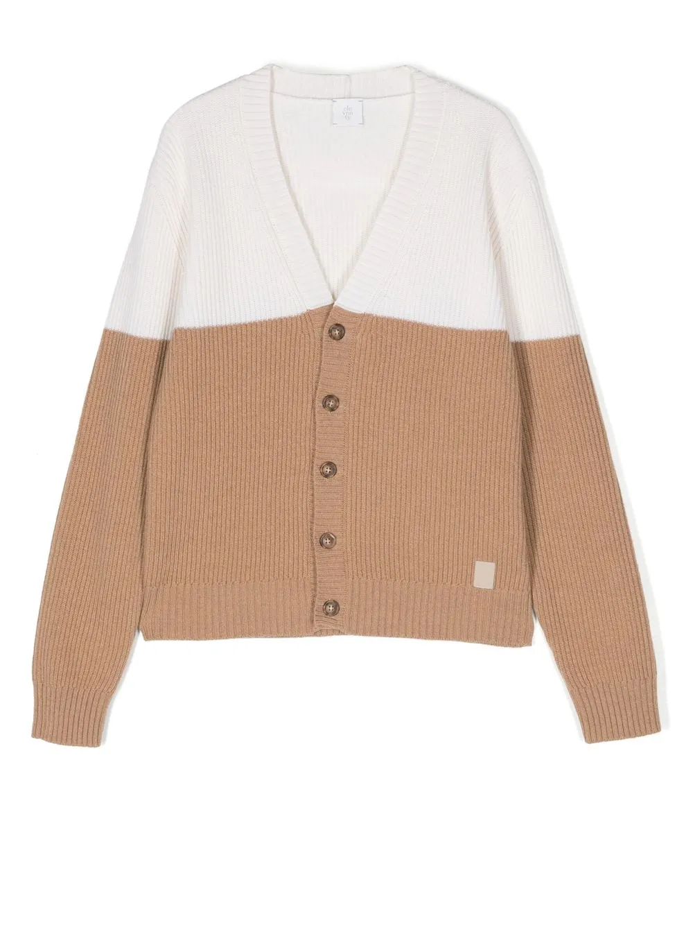 

Eleventy Kids TEEN two-tone V-neck cardigan - Brown