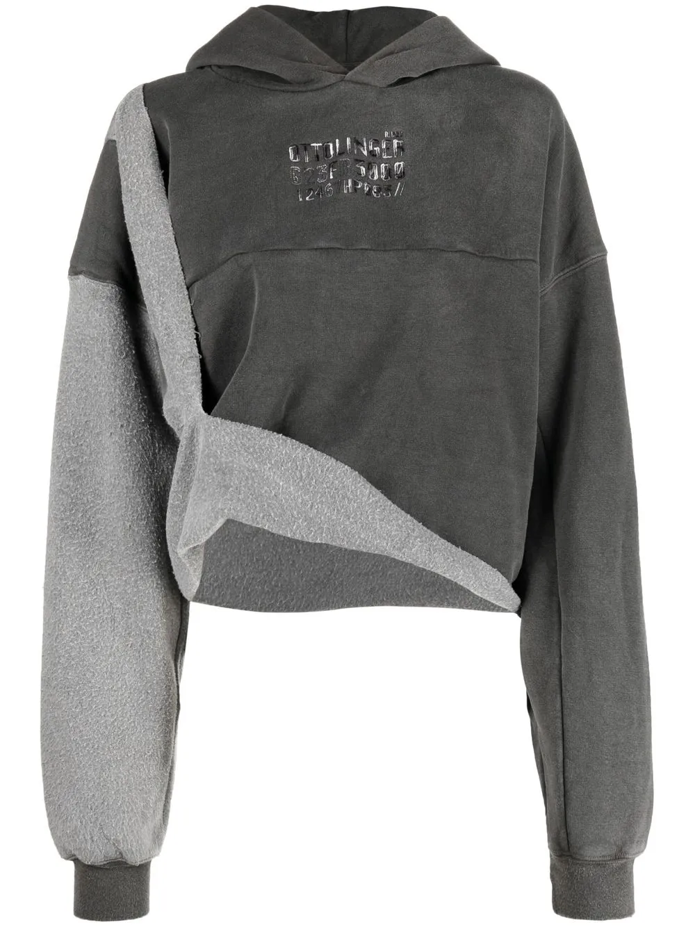 

Ottolinger hoodie con diseño de dos tonos - Gris