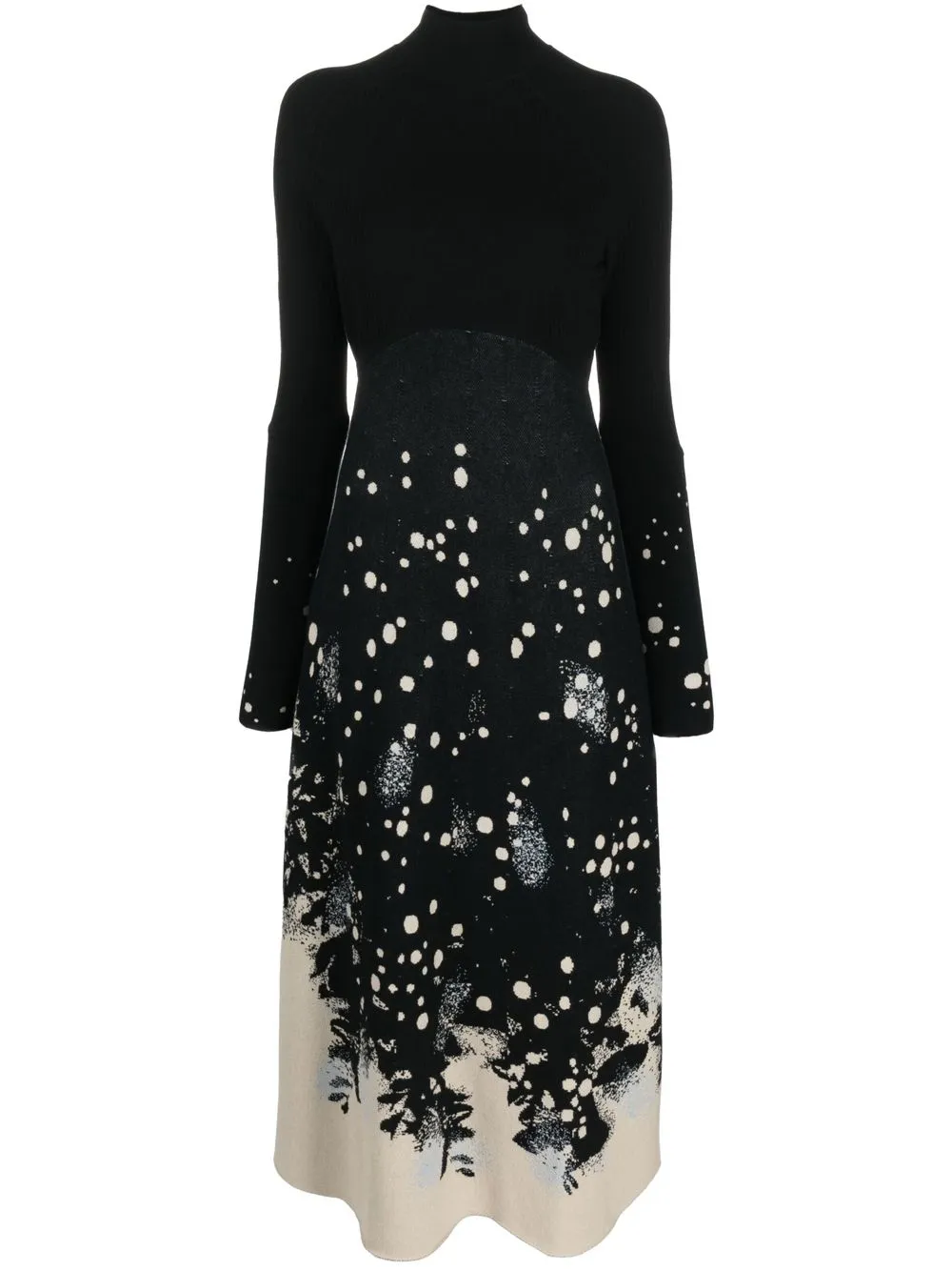 

Durazzi Milano vestido manga larga con estampado gráfico - Negro