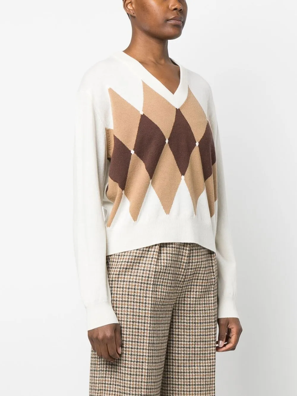 BALLANTYNE ARGYLE-KNIT JUMPER
