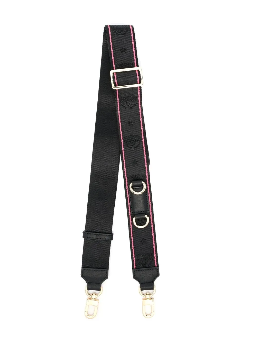 

Chiara Ferragni Eyelike-print bag strap - Black