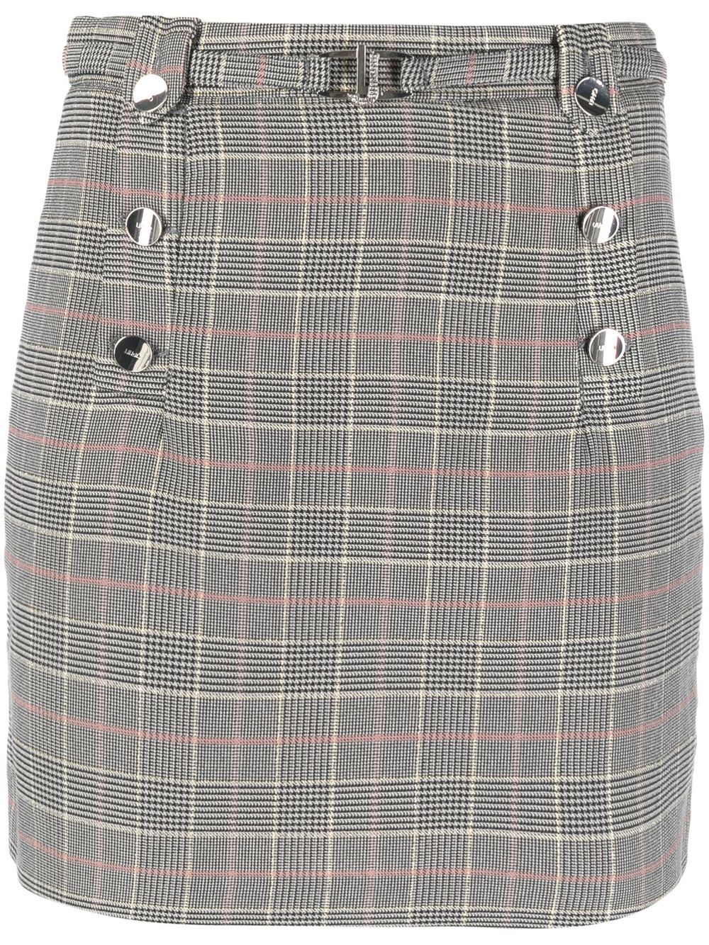 

LIU JO check-pattern mini skirt - Grey