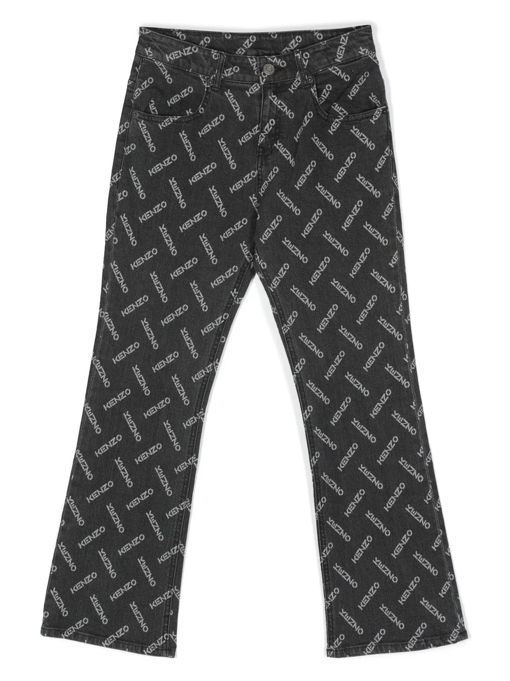 

Kenzo Kids logo-print straight-leg jeans - Grey