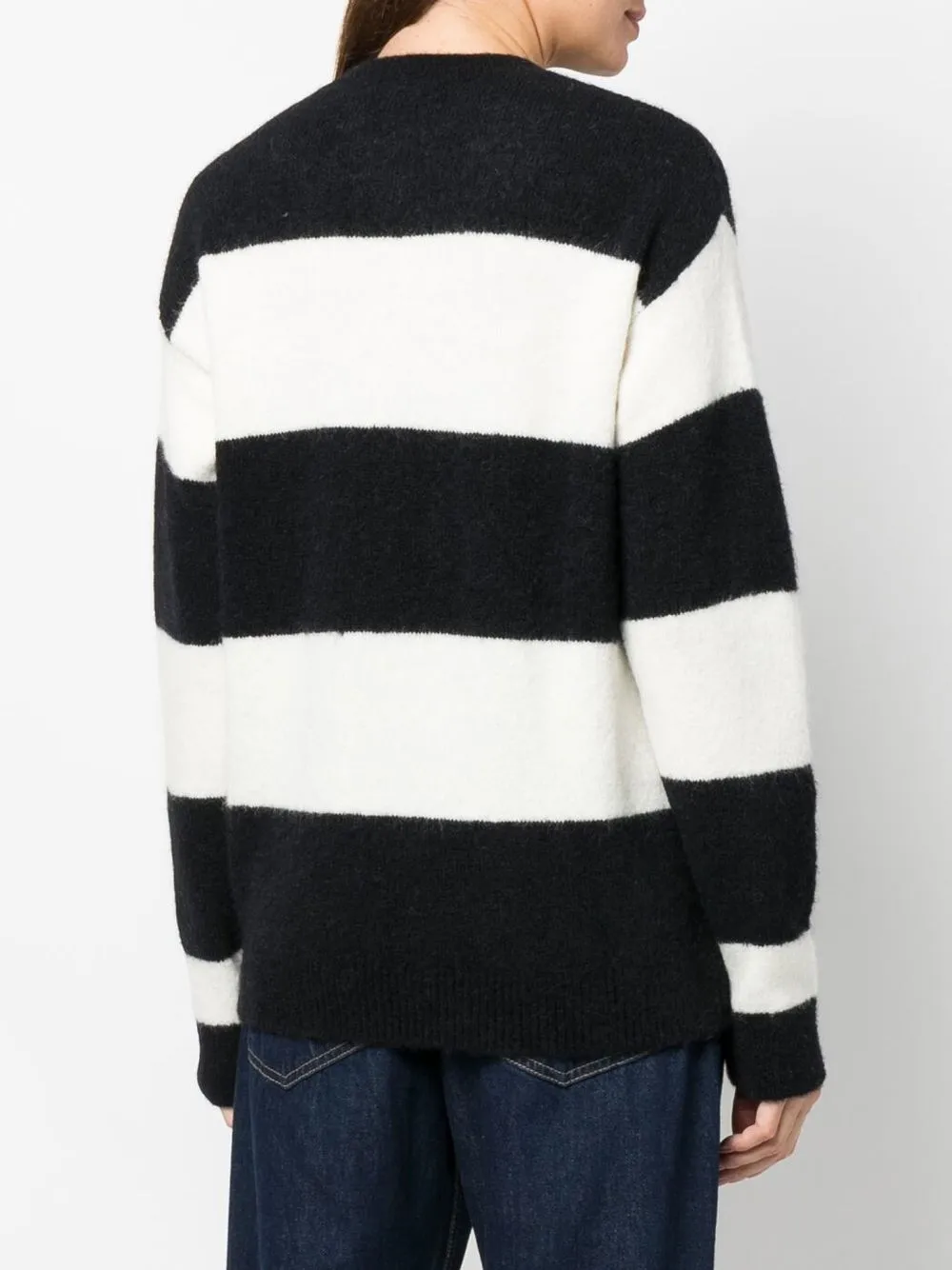 Apc Alice Horizontal-stripe Knitted Jumper In Schwarz
