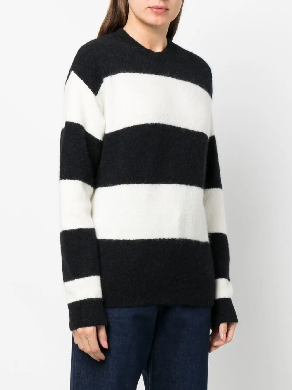 Apc Alice Horizontal-stripe Knitted Jumper In Schwarz