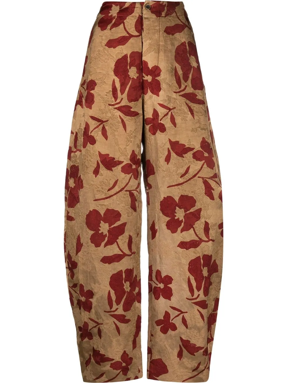 

Uma Wang floral-print wide leg trousers - Red