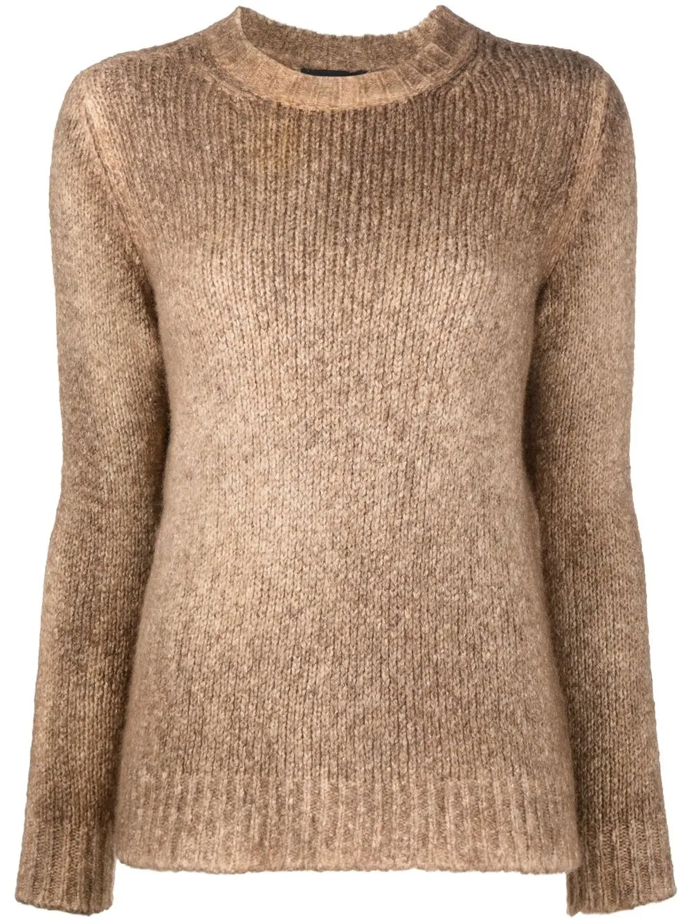 

Avant Toi distressed-effect long-sleeved jumper - Brown