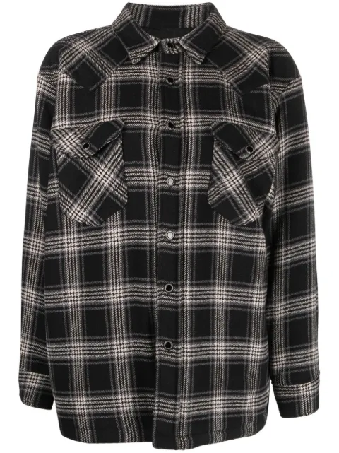 Washington Dee Cee check-pattern beaded shirt-jacket