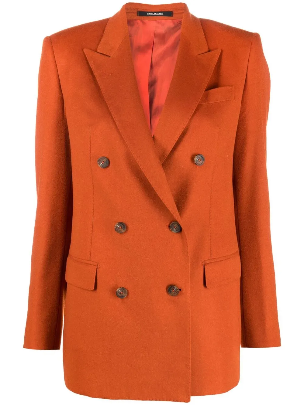 

Tagliatore Jasmine double-breasted wool blazer - Orange