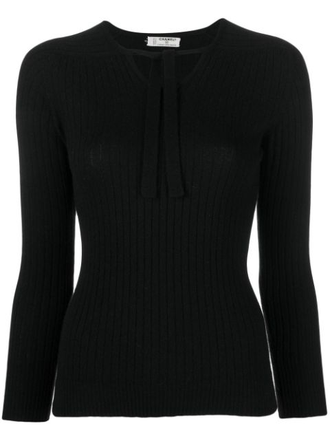 CHANEL 1990s tie-detailed cashmere top Women