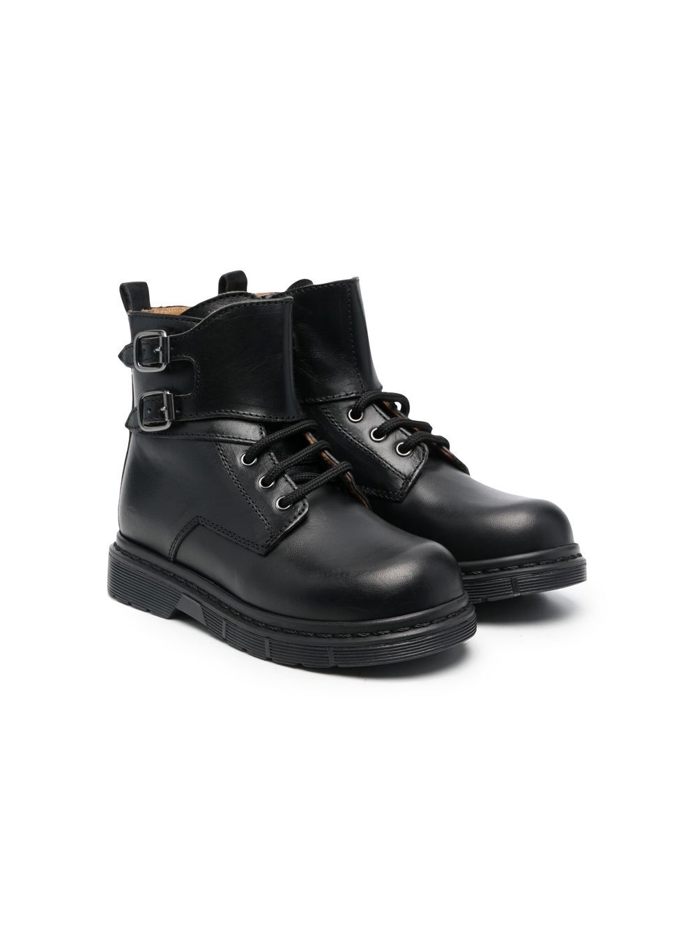 Gallucci Kids lace-up leather ankle boots - Black