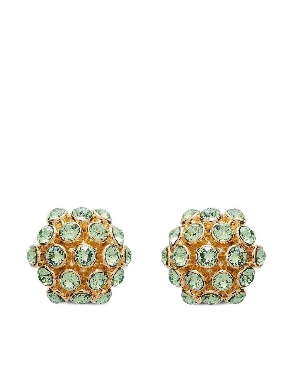 Oscar De La Renta Brass Flower-shaped Earrings In Gold