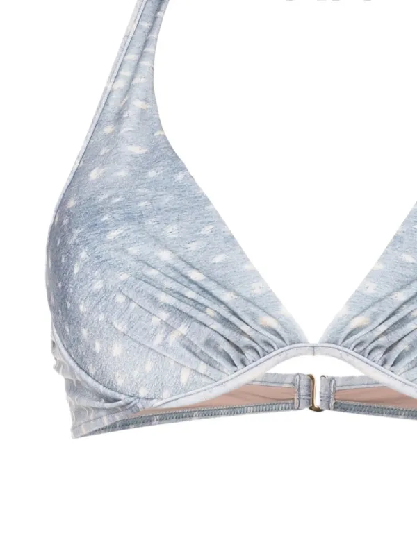 Adriana Degreas Stone-print half-cut Halterneck Bikini
