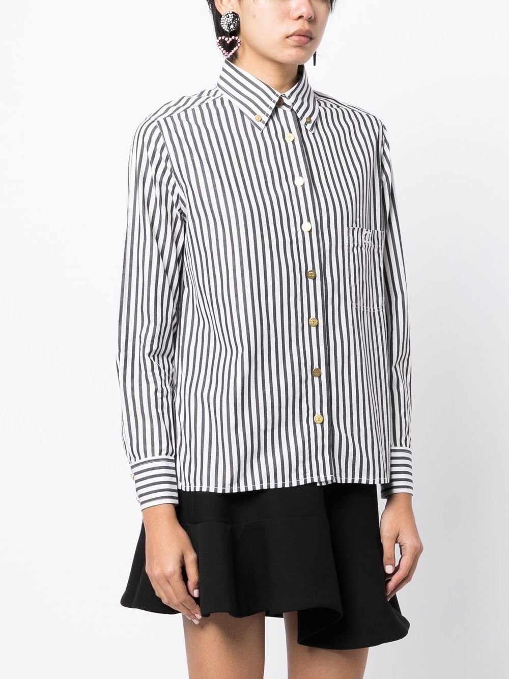 CHANEL Pre-Owned 1990-2000s Striped Shirt And Shorts Set - Farfetch