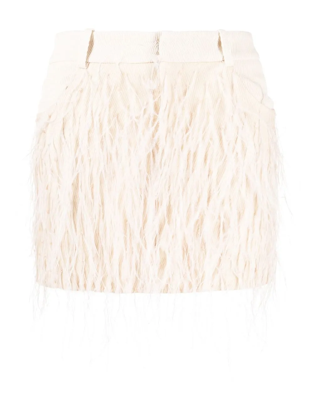 

The Mannei Venice feather-detail mini skirt - Neutrals