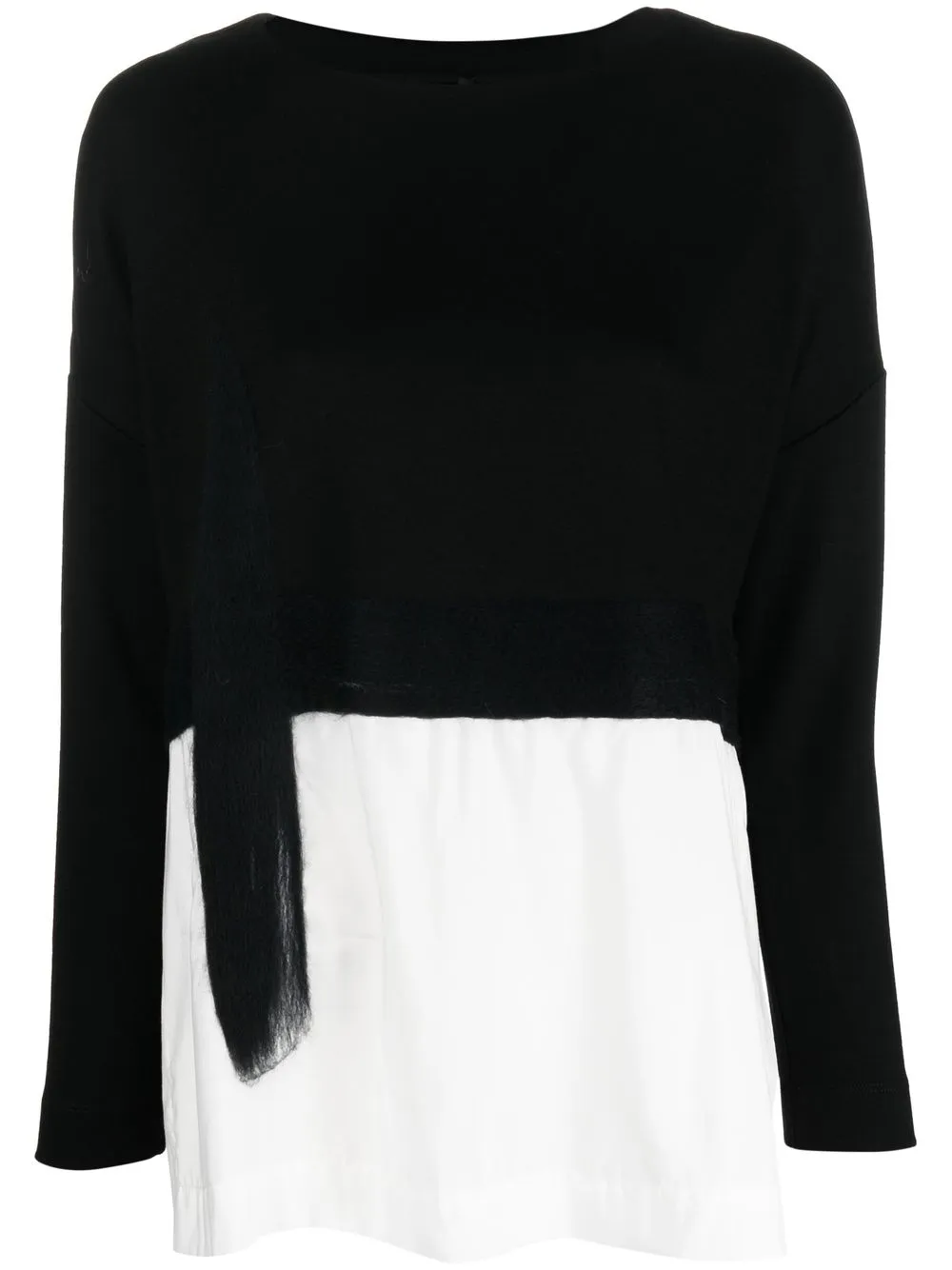

PierAntonioGaspari round-neck two-tone top - Black