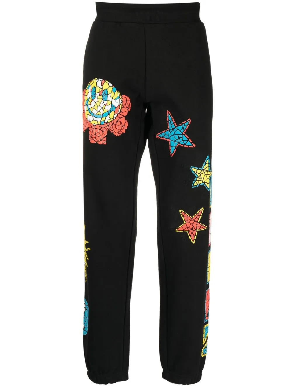 

MARKET Mosaic graphic-print track-pants - Black